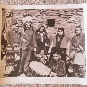 Vintage Albert Einstein, Wife and the Hopi, Grand Canyon Arizona Art Print